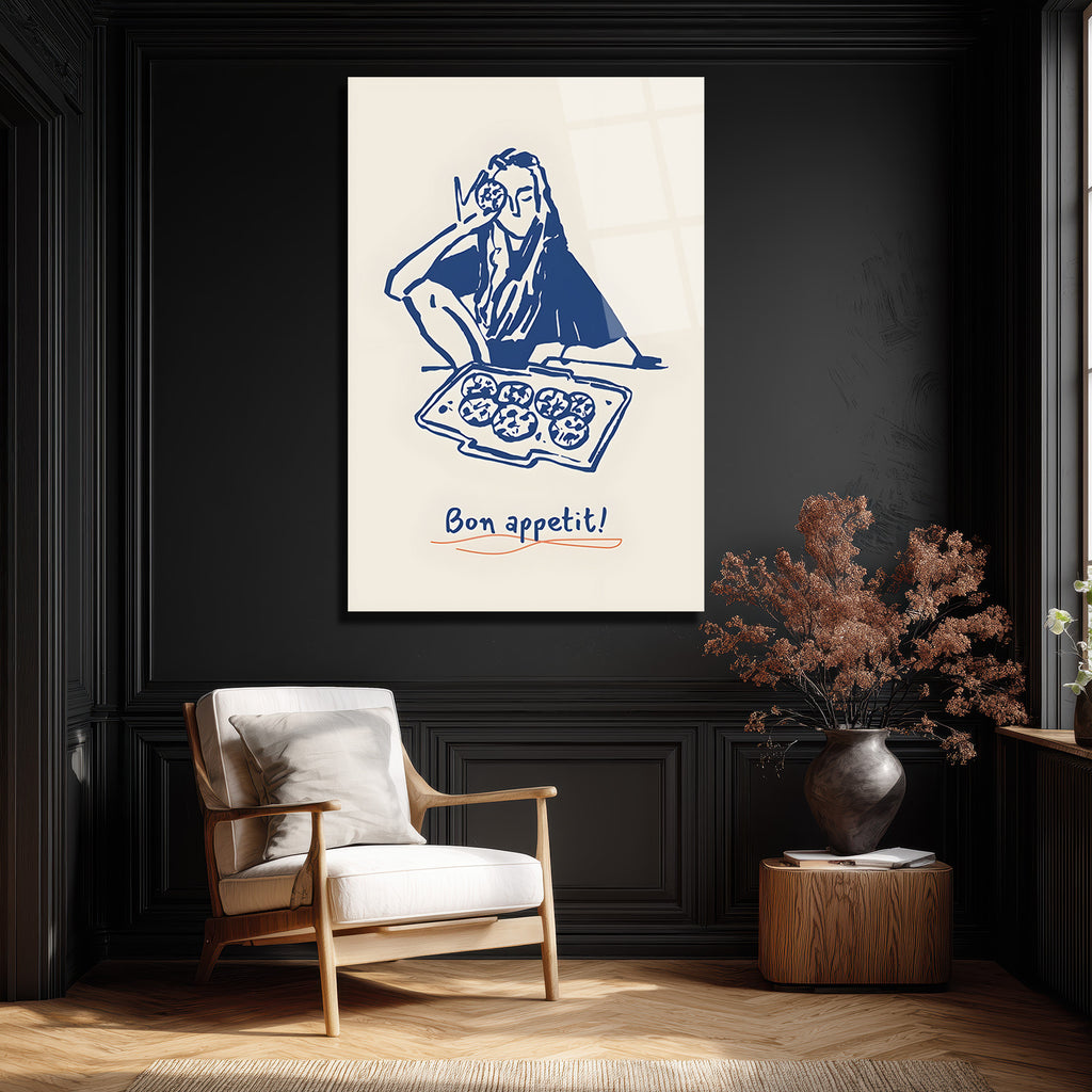 Bon Appetit Kurabiye Keyfi Minimalist Cam Tablo