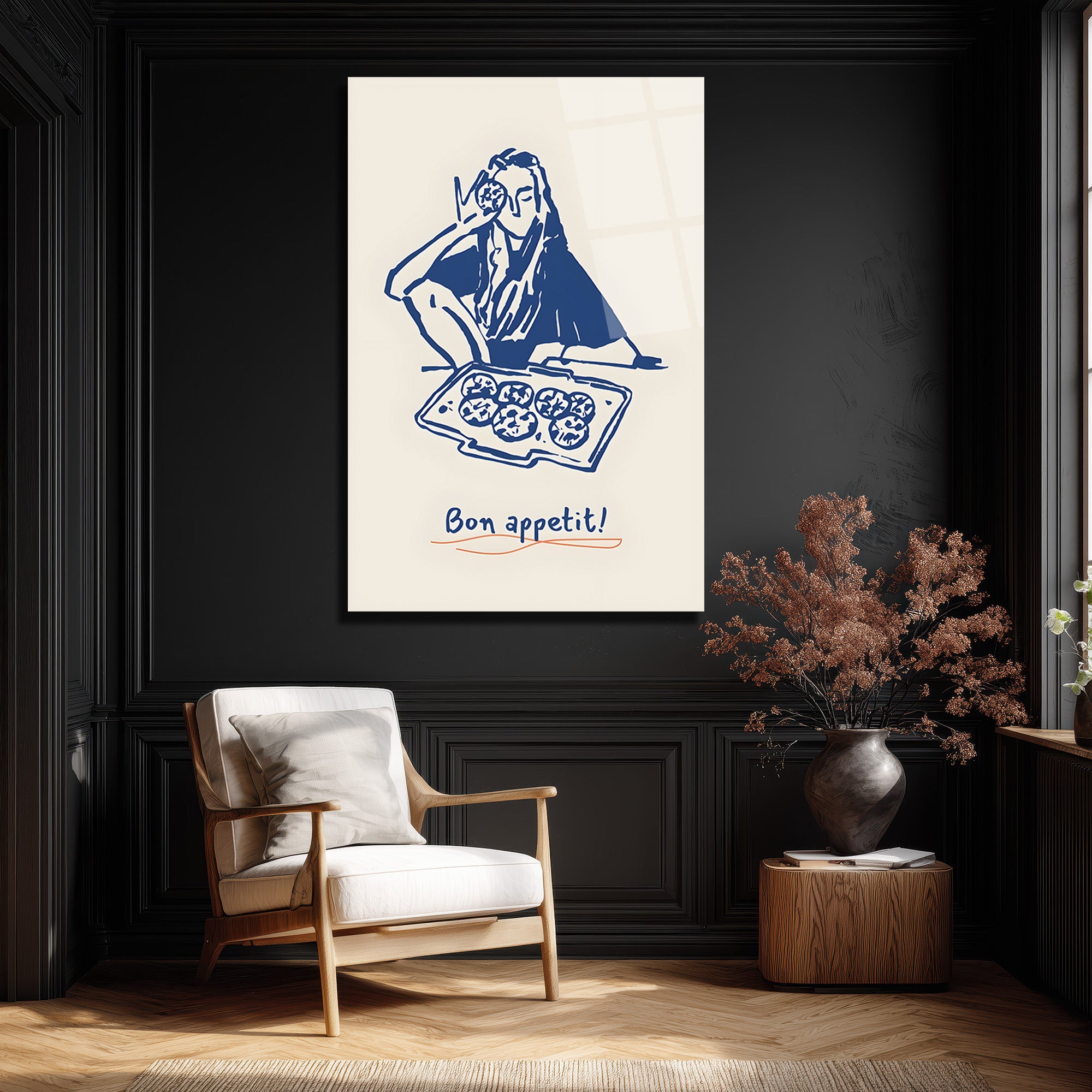 Bon Appetit Kurabiye Keyfi Minimalist Cam Tablo