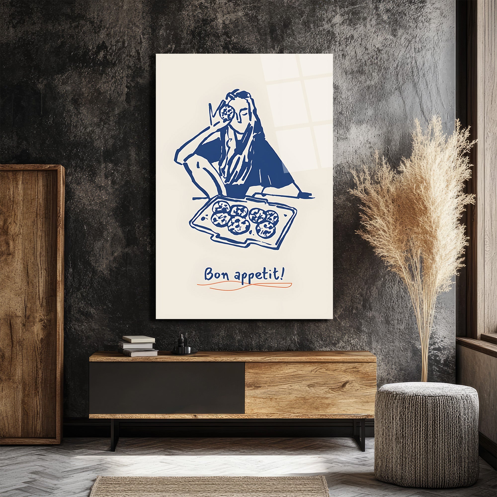 Bon Appetit Kurabiye Keyfi Minimalist Cam Tablo