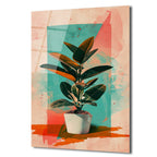 Sanatsal Ficus Cam Tablo: Modern Botanik Dokunuş