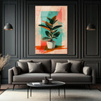 Sanatsal Ficus Cam Tablo: Modern Botanik Dokunuş