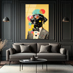 Kibar Köpek Pop Art Cam Tablo | Modern ve Eğlenceli Duvar Dekorasyonu
