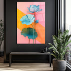 Pastel Tonlarda Lotus Zarafeti Cam Tablo