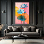 Pastel Tonlarda Lotus Zarafeti Cam Tablo