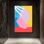 Canlı Renklerle Soyut Sanat Modern Cam Tablo