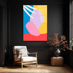 Canlı Renklerle Soyut Sanat Modern Cam Tablo