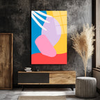 Canlı Renklerle Soyut Sanat Modern Cam Tablo