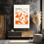 Bauhaus Geometrik Desenli Turuncu Cam Tablo