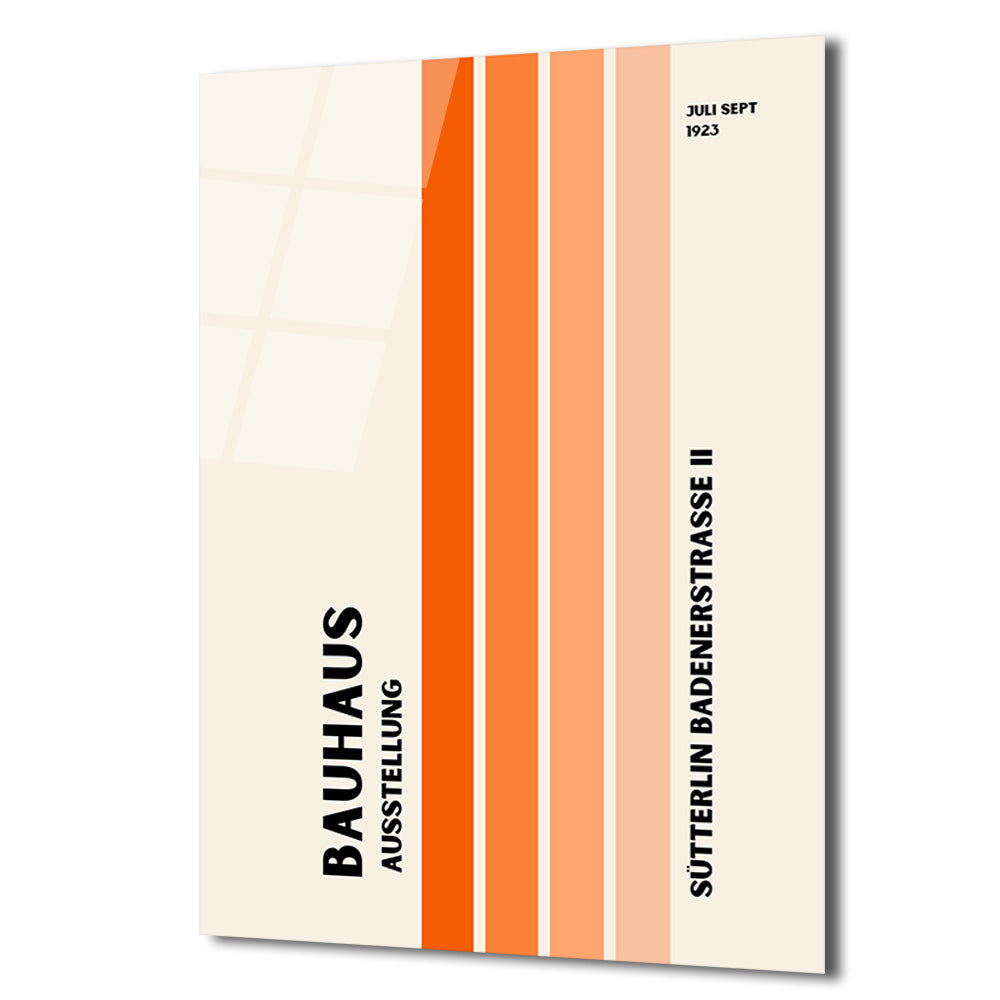 Bauhaus Minimalist Çizgiler Cam Tablo - Modern Sanatın Zamansız Yansıması