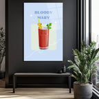Bloody Mary Kokteyl Cam Tablo - Modern Mutfak ve Bar Dekoru