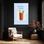 Bloody Mary Kokteyl Cam Tablo - Modern Mutfak ve Bar Dekoru
