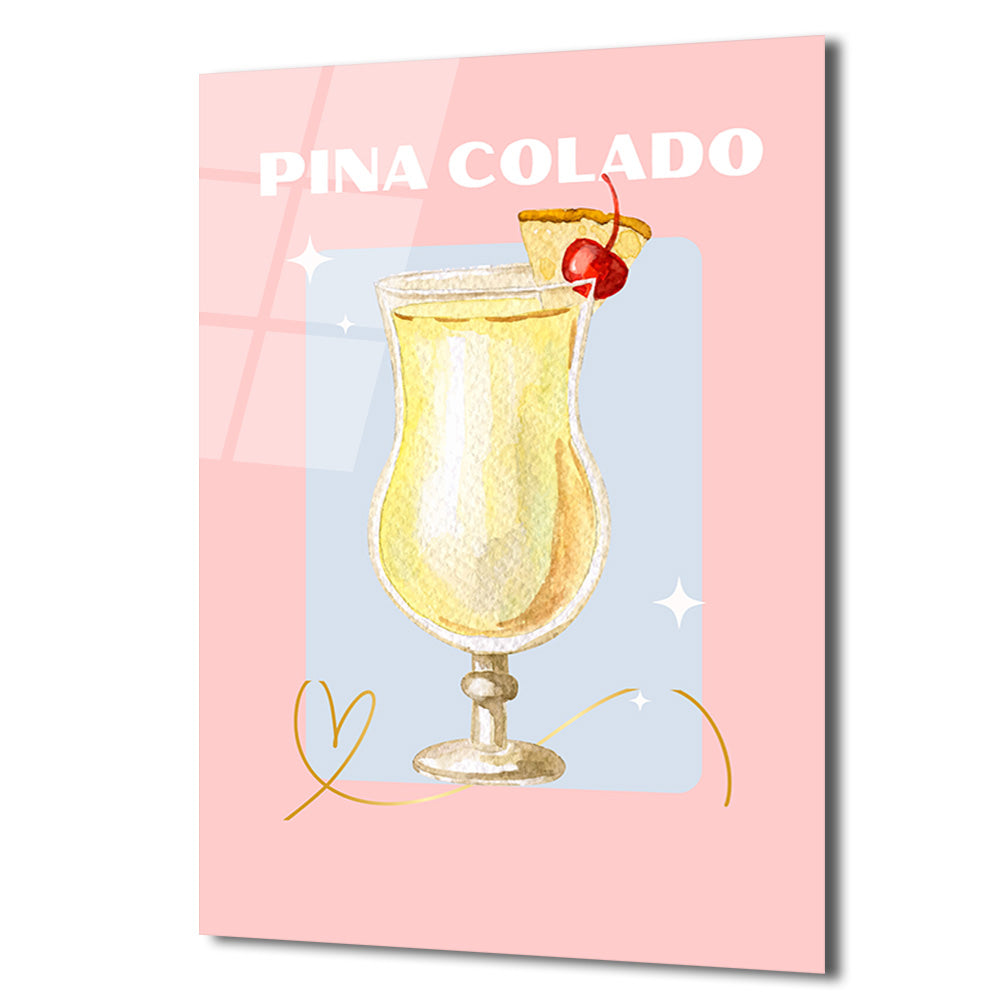 Pina Colada Rüyası: Yaz Esintili Kokteyl Cam Tablo