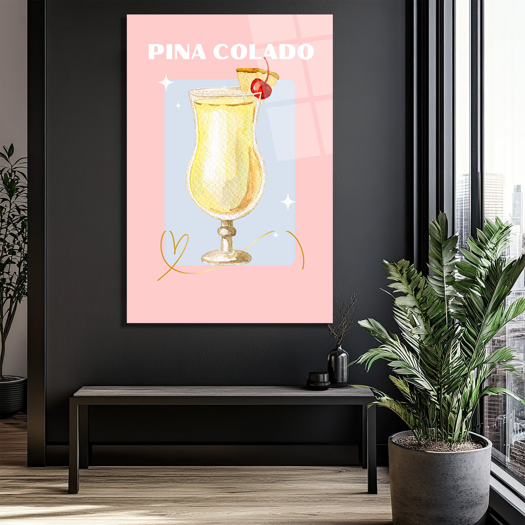 Pina Colada Rüyası: Yaz Esintili Kokteyl Cam Tablo