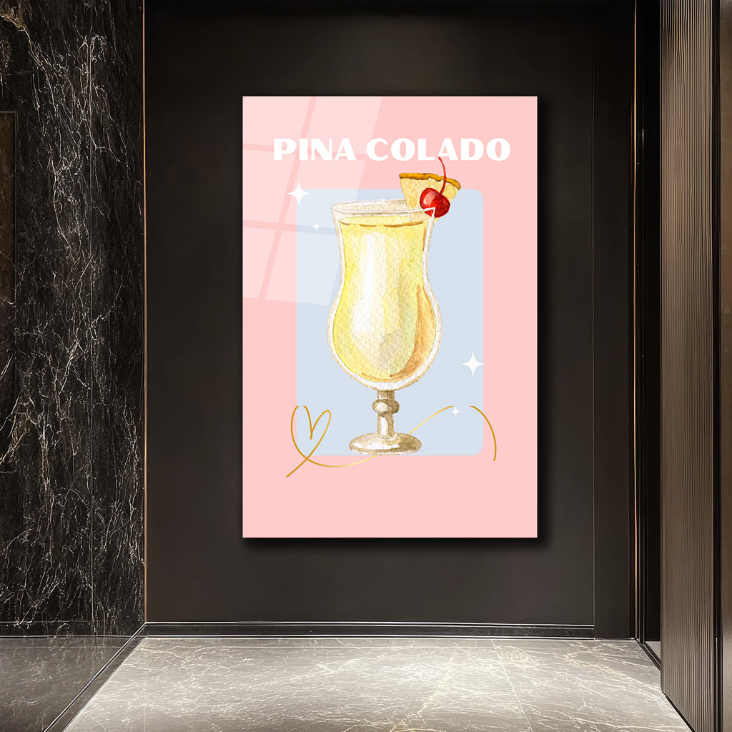 Pina Colada Rüyası: Yaz Esintili Kokteyl Cam Tablo
