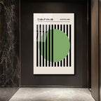 Bauhaus Yeşil Daire Modern Tasarım Cam Tablo