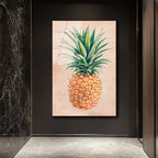 Tropikal Ananas Cam Tablo - Yaz Enerjisi Duvar Sanatı