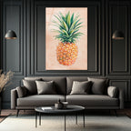 Tropikal Ananas Cam Tablo - Yaz Enerjisi Duvar Sanatı