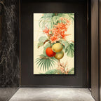 Egzotik Botanik Çiçek ve Meyve Cam Tablo