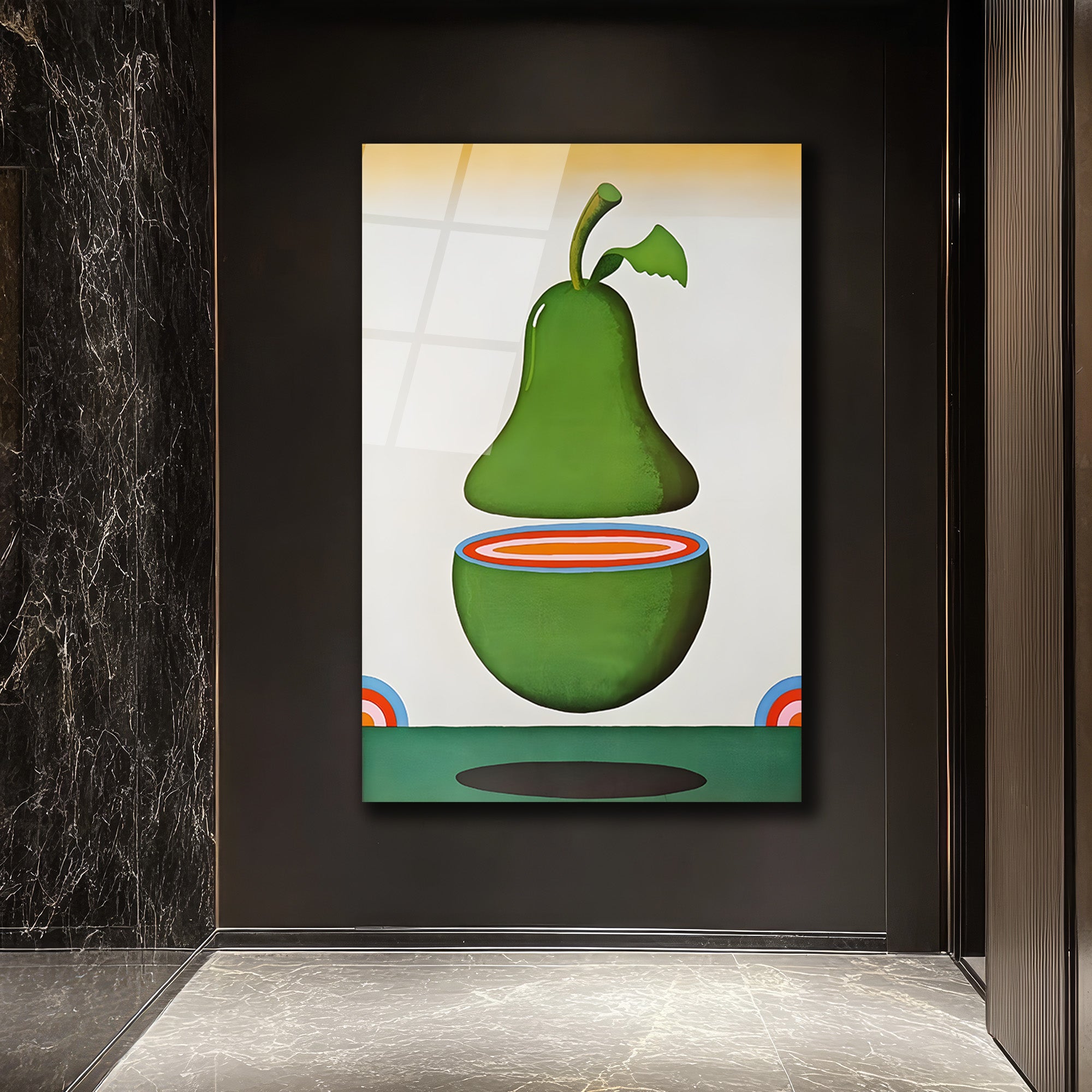 Kesit Armut Modern Sanat Cam Tablo - Glazella
