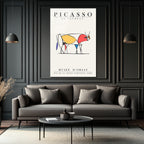 Picasso Le Taureau Soyut Boğa Sanatı Cam Tablo