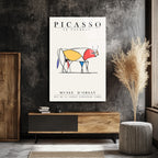 Picasso Le Taureau Soyut Boğa Sanatı Cam Tablo