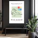 Picasso El Gato de Pablo Minimalist Kedi Tasarımı Cam Tablo