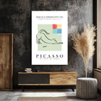 Picasso El Gato de Pablo Minimalist Kedi Tasarımı Cam Tablo