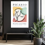Picasso Esintili Soyut Yüzler Cam Tablo - Modern Sanat Duvar Dekoru