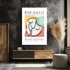 Picasso Esintili Soyut Yüzler Cam Tablo - Modern Sanat Duvar Dekoru