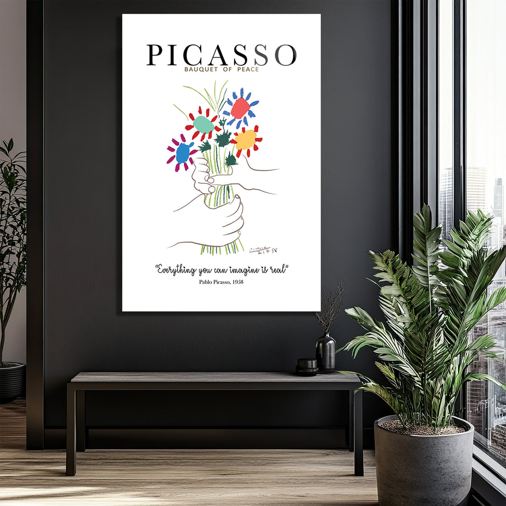 Picasso Barış Buketi Cam Tablo - Sanat ve İlhamın Buluştuğu Nokta