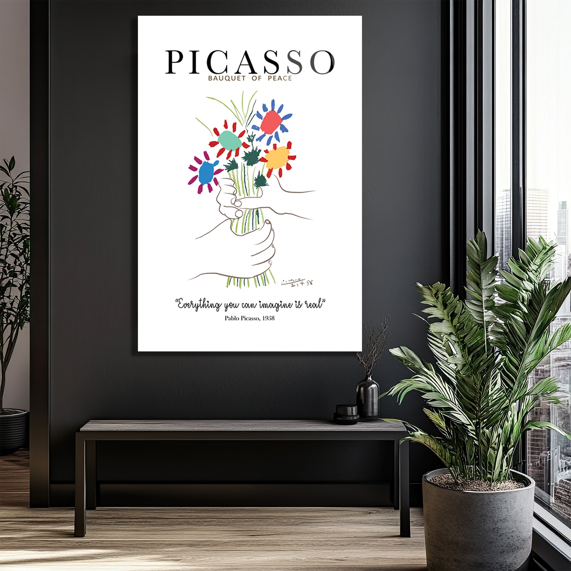 Picasso Barış Buketi Cam Tablo - Sanat ve İlhamın Buluştuğu Nokta