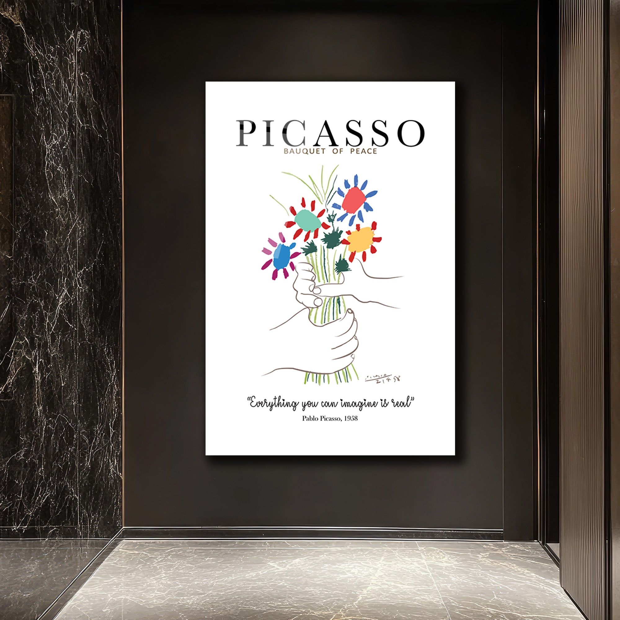 Picasso Barış Buketi Cam Tablo - Sanat ve İlhamın Buluştuğu Nokta