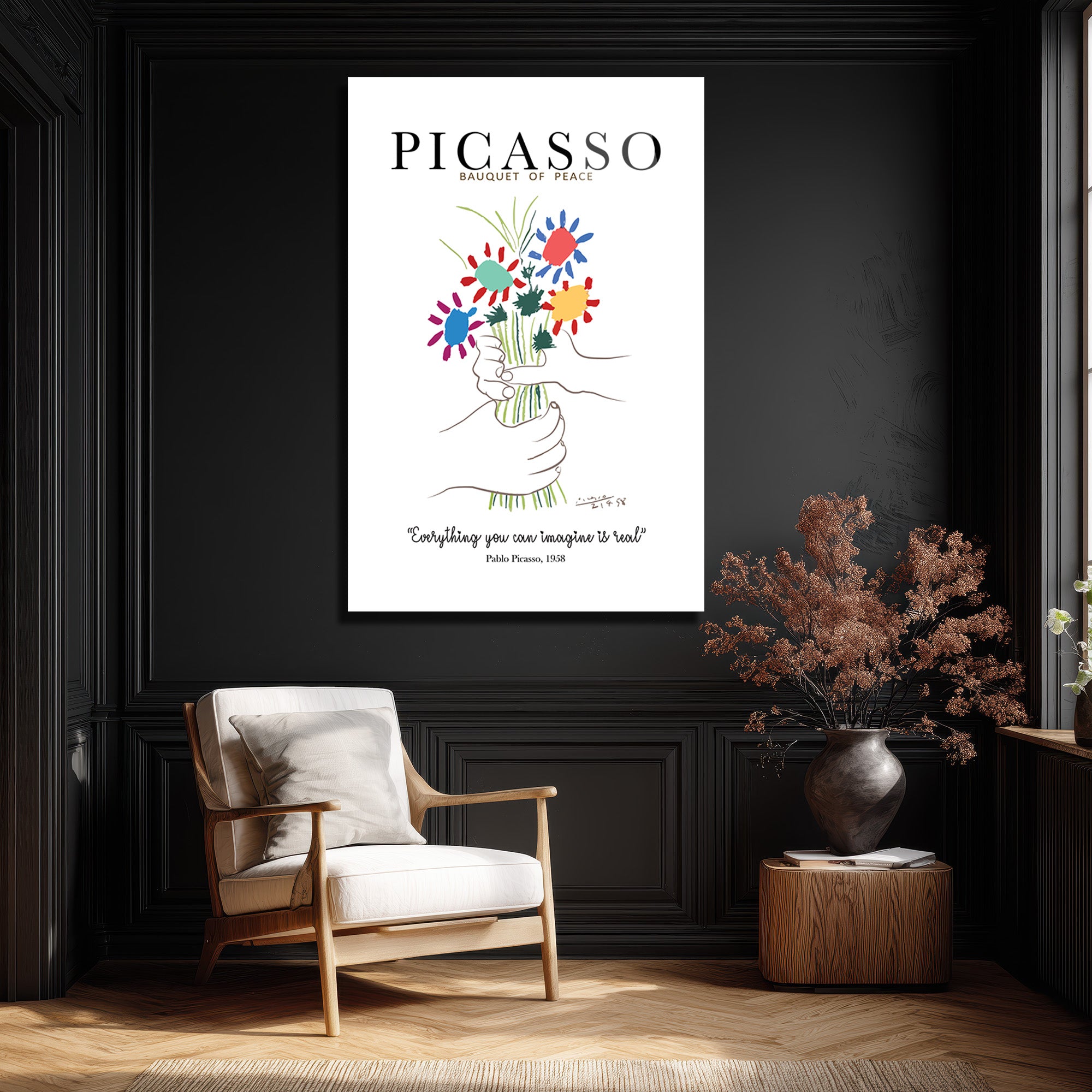 Picasso Barış Buketi Cam Tablo - Sanat ve İlhamın Buluştuğu Nokta