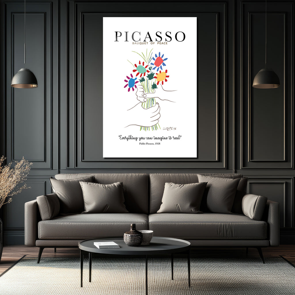Picasso Barış Buketi Cam Tablo - Sanat ve İlhamın Buluştuğu Nokta
