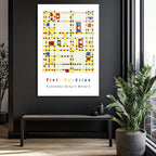 Piet Mondrian Broadway Boogie Woogie Modern Sanat Cam Tablo