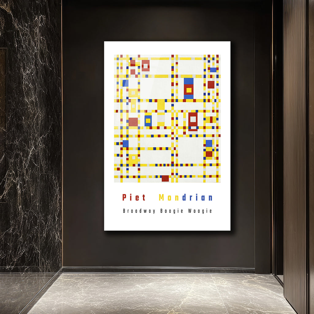 Piet Mondrian Broadway Boogie Woogie Modern Sanat Cam Tablo