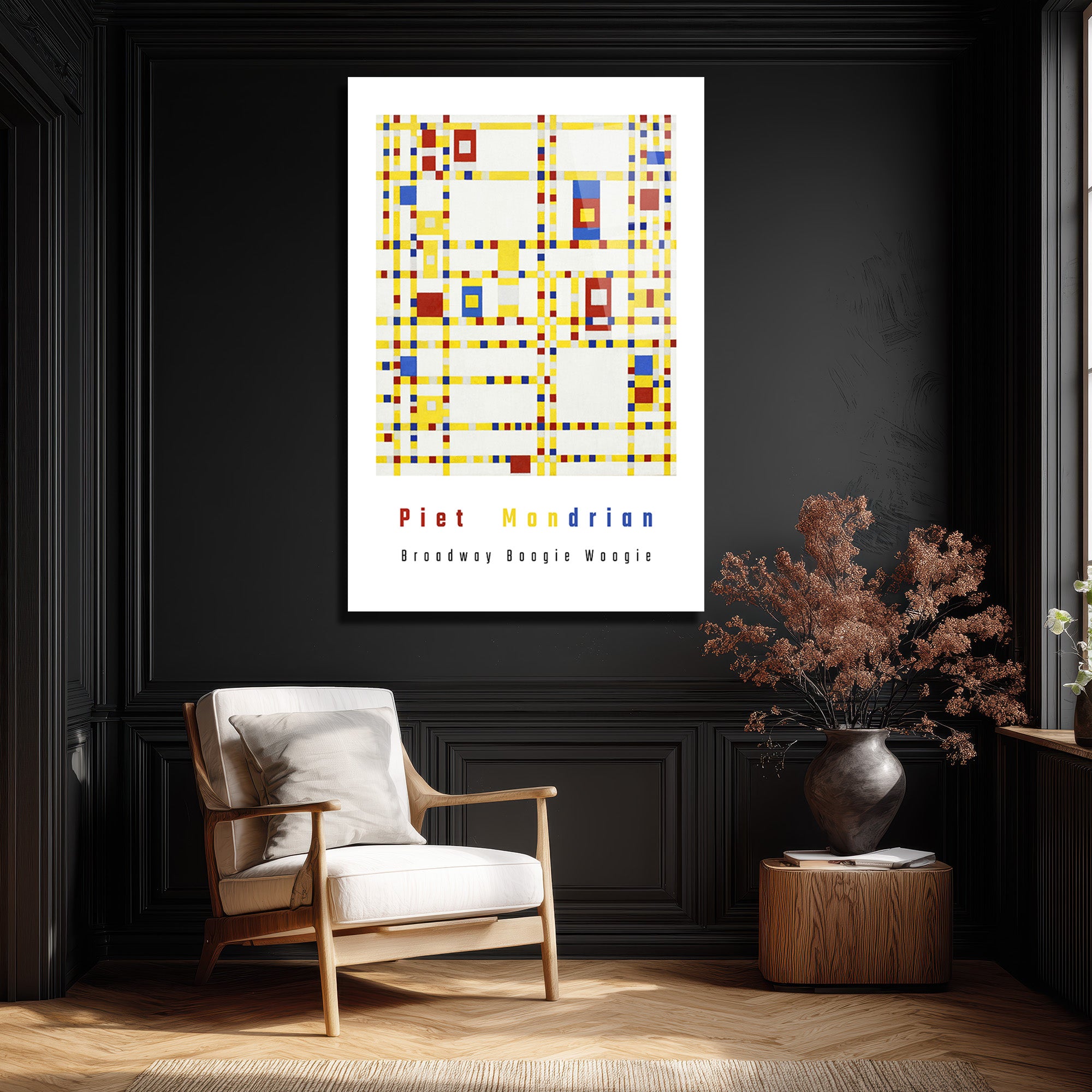 Piet Mondrian Broadway Boogie Woogie Modern Sanat Cam Tablo