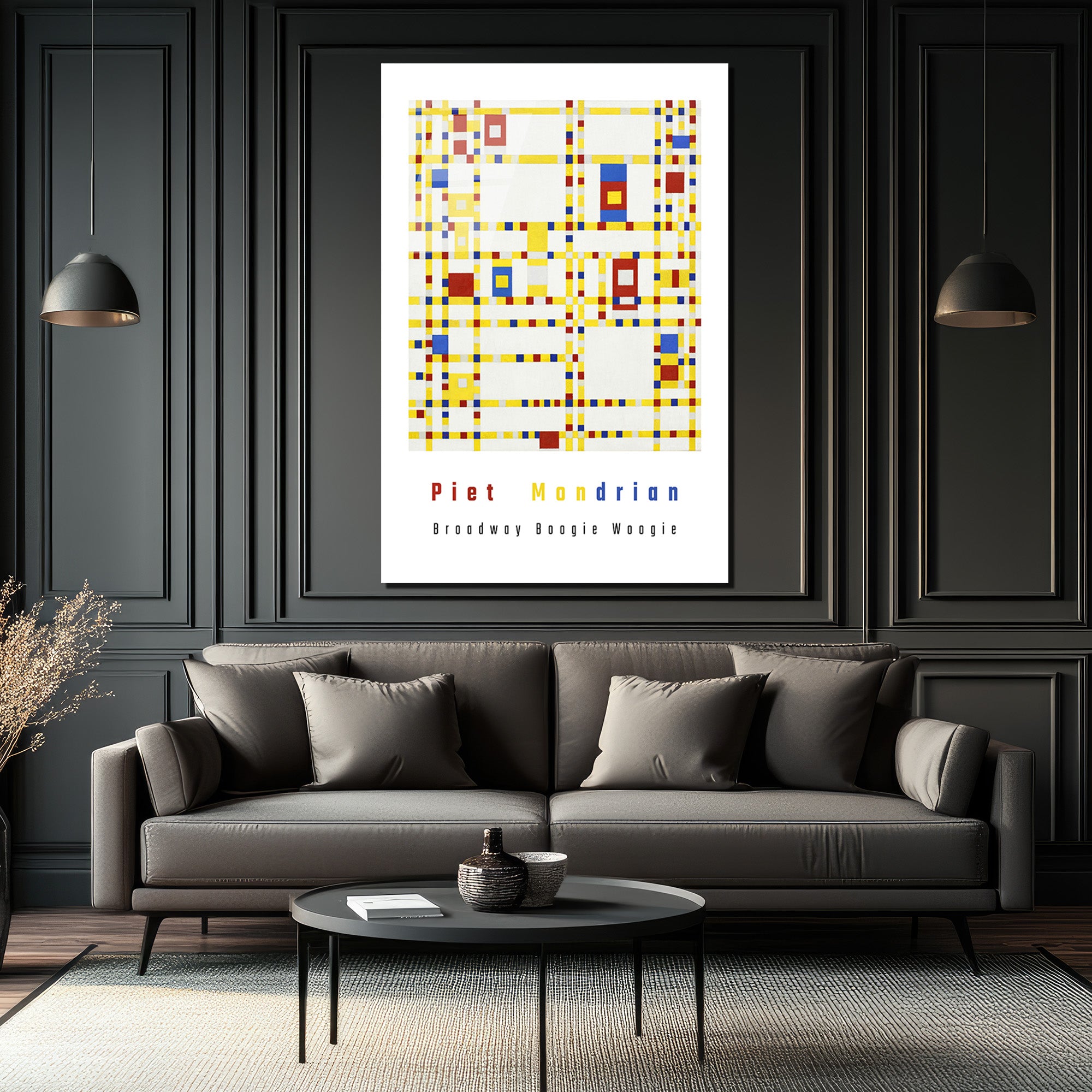 Piet Mondrian Broadway Boogie Woogie Modern Sanat Cam Tablo