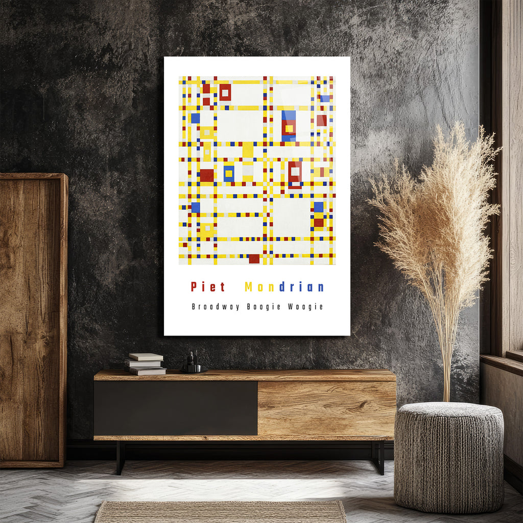 Piet Mondrian Broadway Boogie Woogie Modern Sanat Cam Tablo