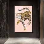 Egzotik Leopar Zarafeti: Modern Sanat Cam Tablo