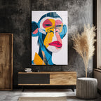 Canlı Renklerle Pop Art Maymun Cam Tablo