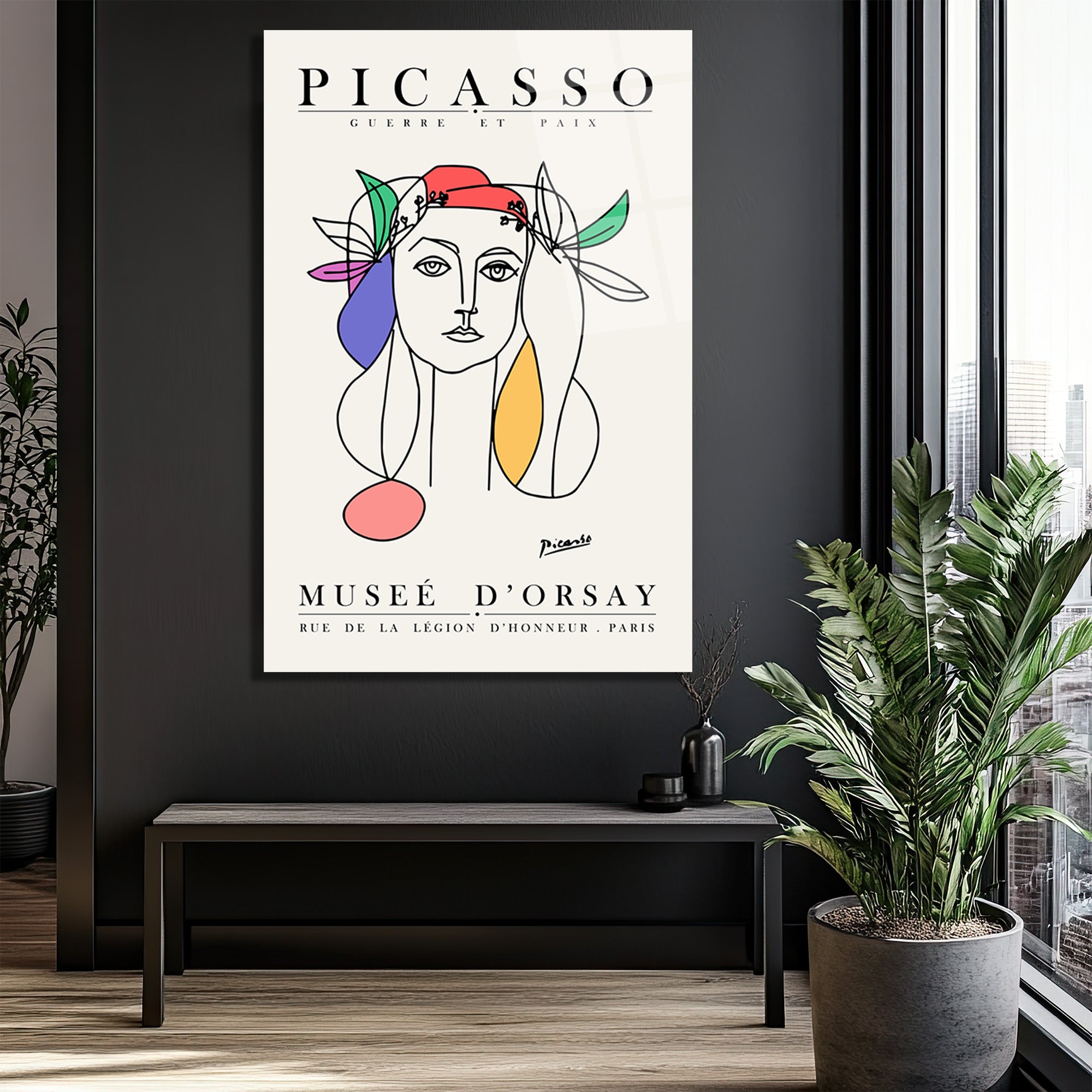 Picasso Savaş ve Barış Modern Sanat Cam Tablo