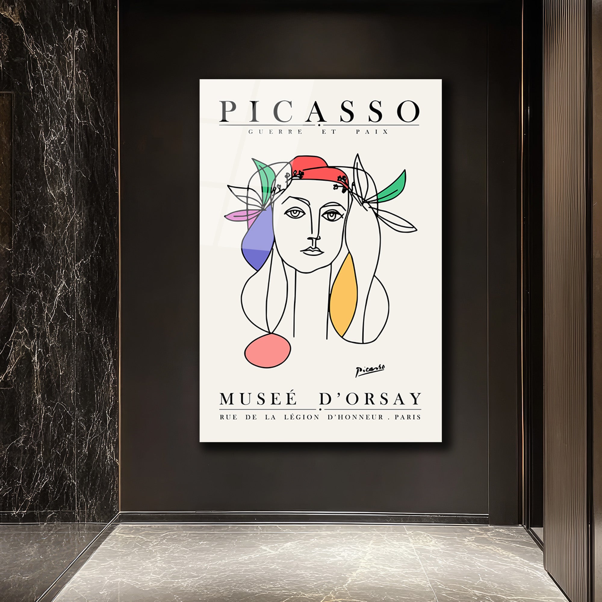 Picasso Savaş ve Barış Modern Sanat Cam Tablo