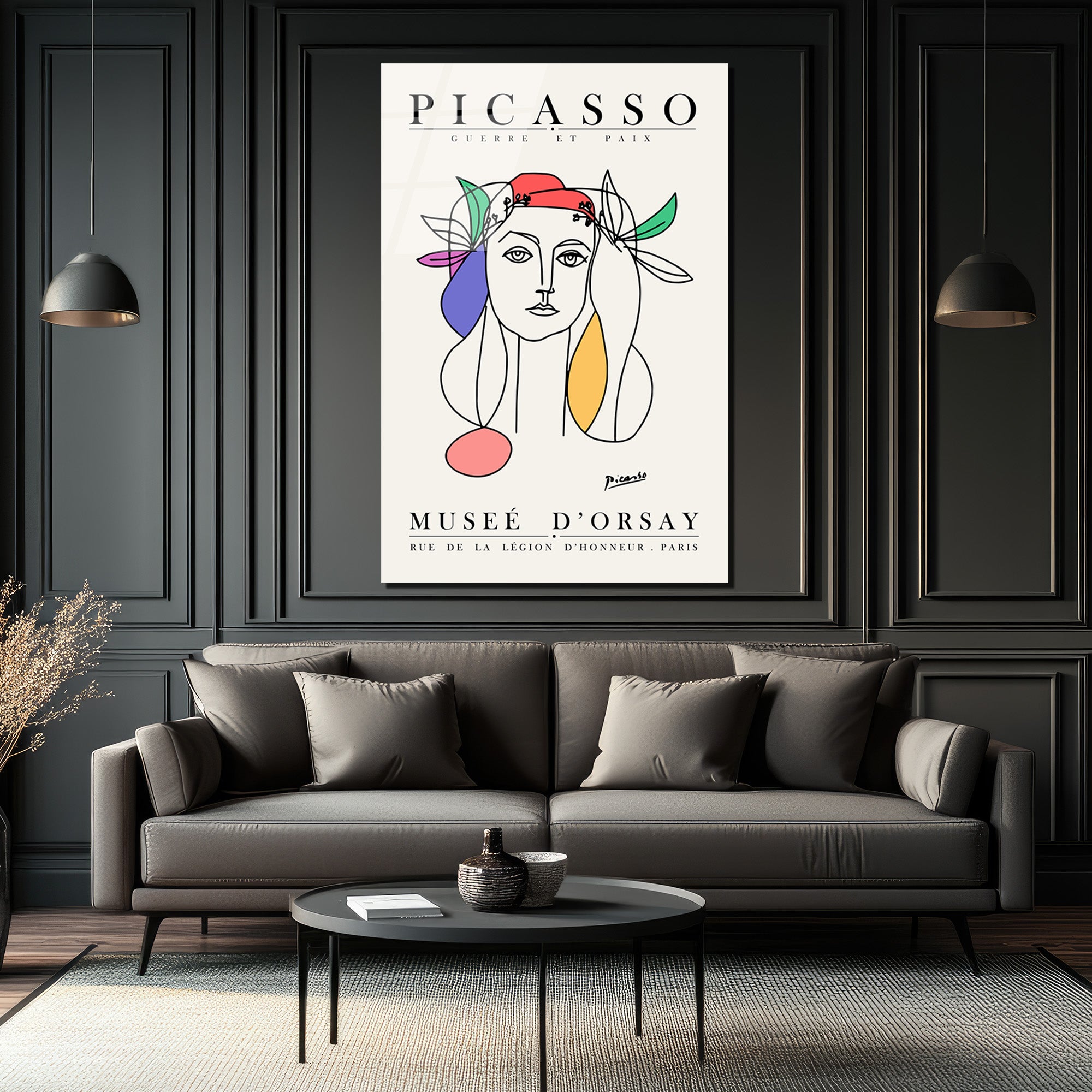 Picasso Savaş ve Barış Modern Sanat Cam Tablo