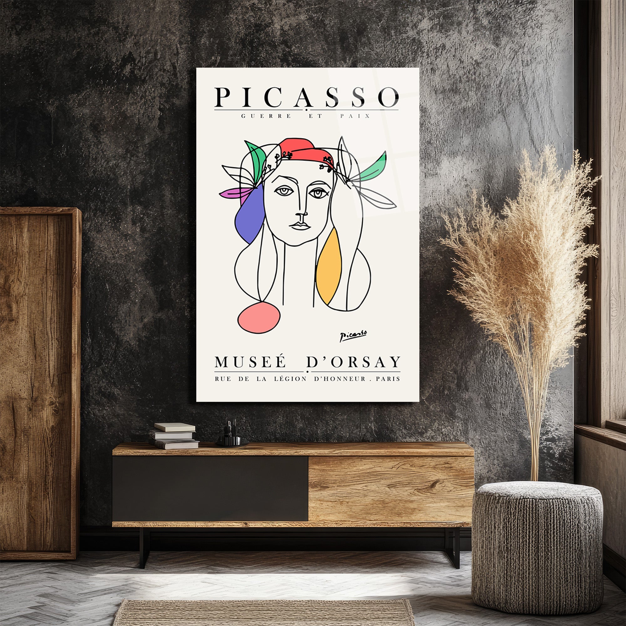 Picasso Savaş ve Barış Modern Sanat Cam Tablo