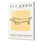 Minimalist Picasso 'Le Chien' Çizgisel Köpek Cam Tablo