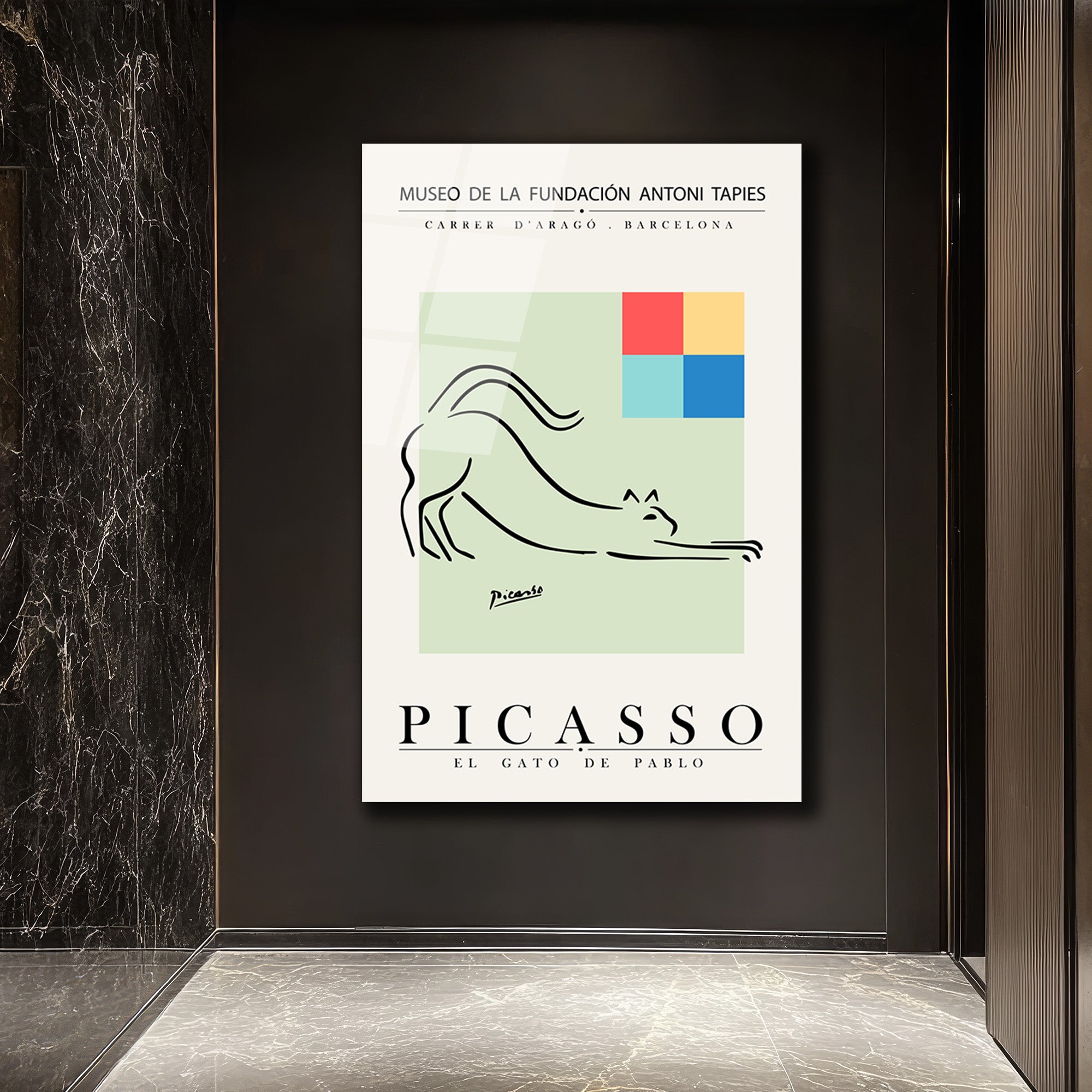 Picasso Esintili El Gato de Pablo Minimalist Kedi Cam Tablo