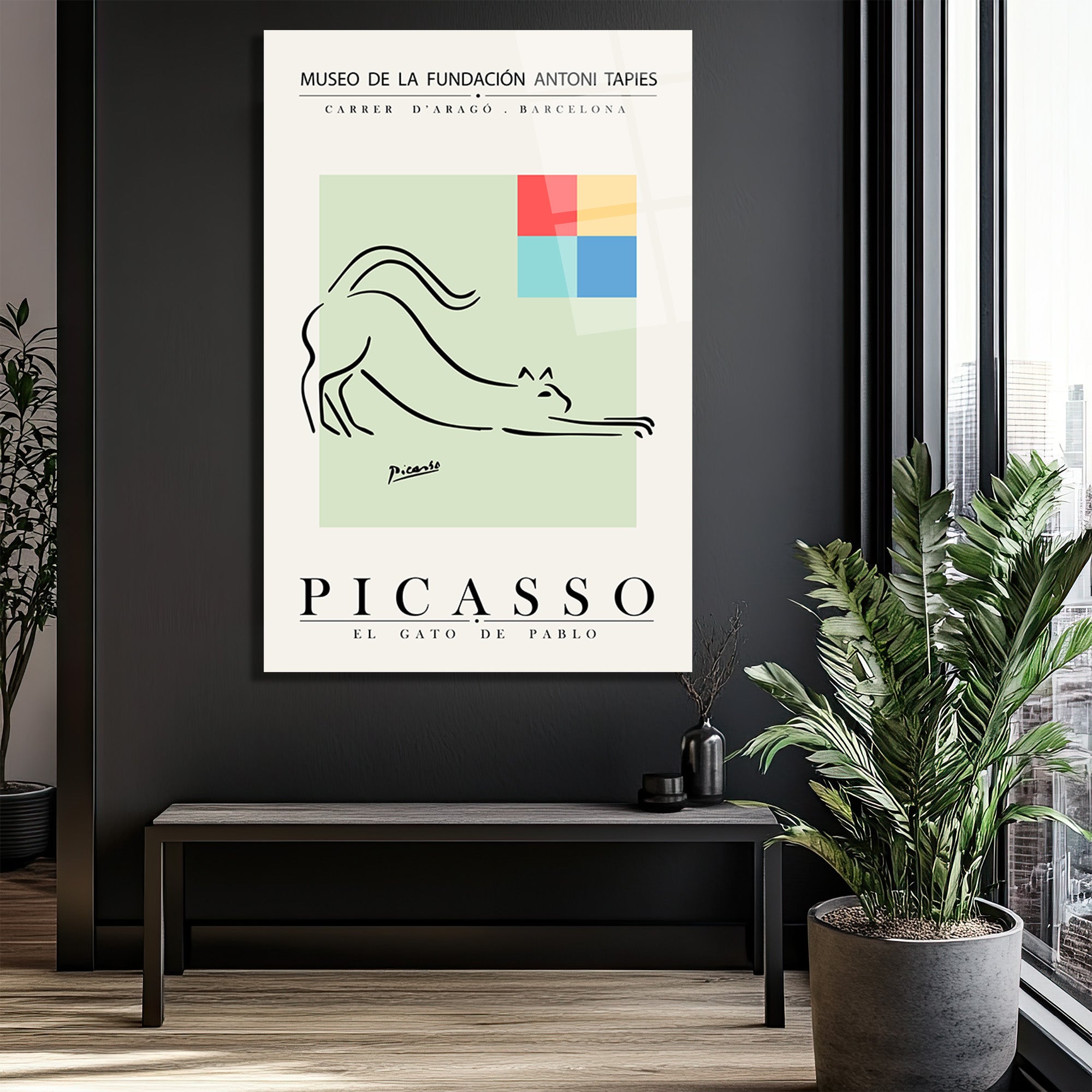 Picasso Esintili El Gato de Pablo Minimalist Kedi Cam Tablo
