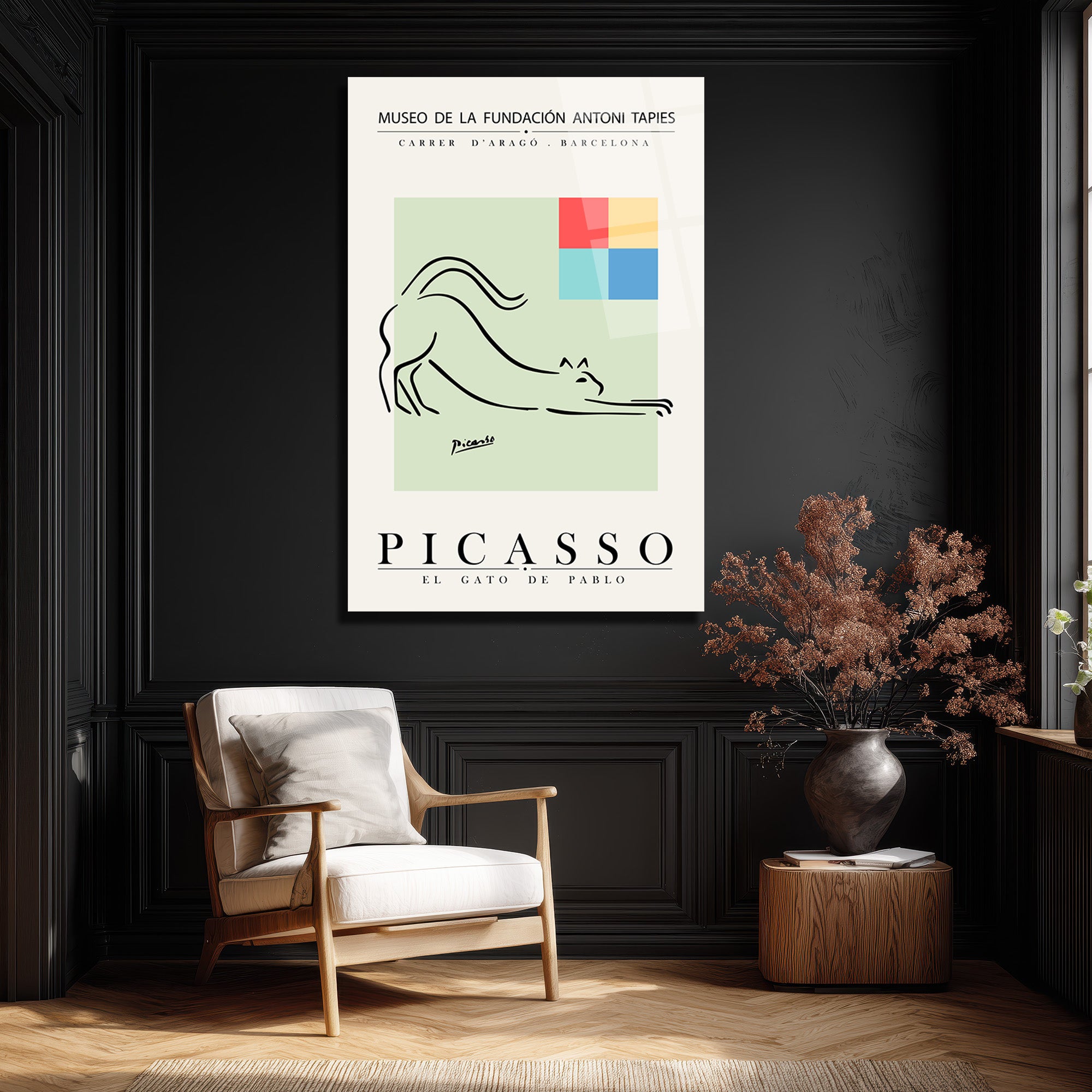 Picasso Esintili El Gato de Pablo Minimalist Kedi Cam Tablo