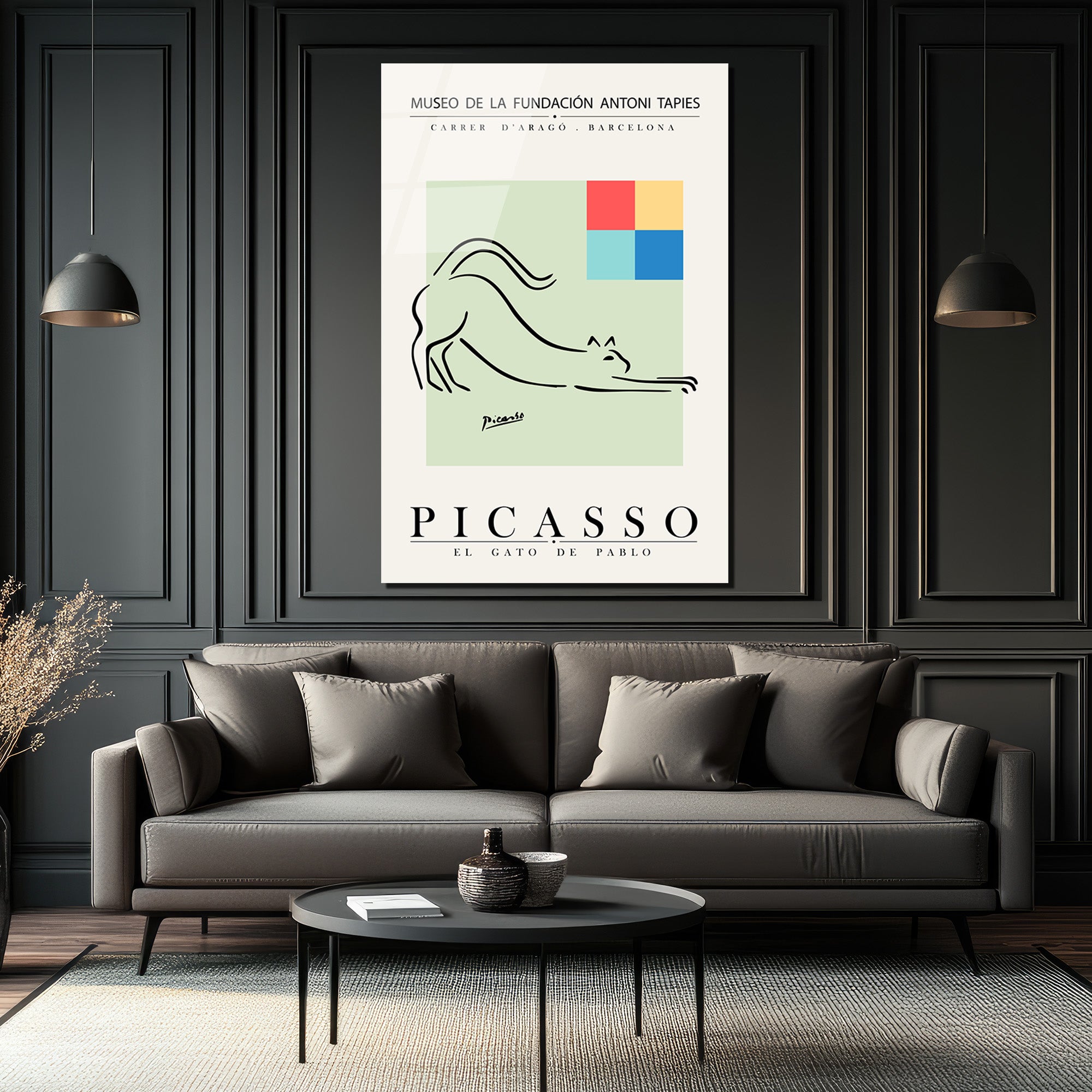Picasso Esintili El Gato de Pablo Minimalist Kedi Cam Tablo